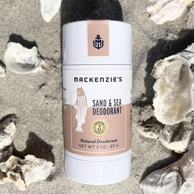 MacKenzie's Sand &amp Sea Deodorant &amp Shower Bar Bundle - Gifts for Women - Gifts for Men - Coastal Gifts - Natural - Sea Salt - Ozone - Citrus
