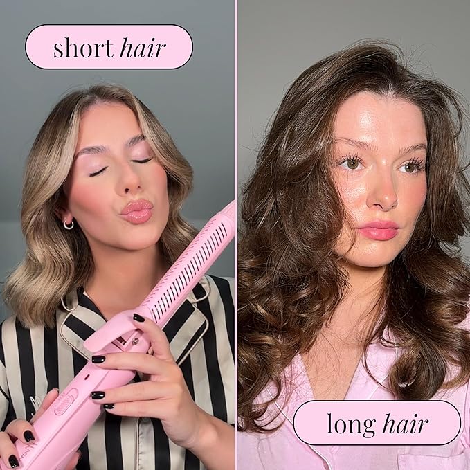 Mermade Hair Aircurl Curling Iron - 1.25 Inch Ceramic Barrel with Clamp Hair Curler for Long Medium &amp Short Hair Ionic Technology Lower Heat Temperatures for Healthier Hair Styling - 1.25 P