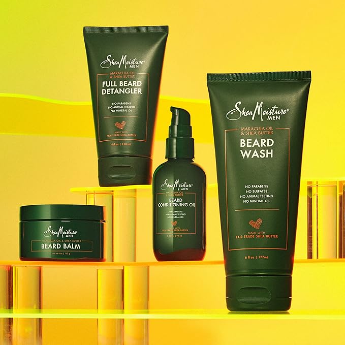 Shea Moisture Beard Care Gift Set – Natural Beard Oil &amp Beard Balm Scented with Essential Oils Gift for Men (2 Piece Set)