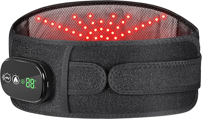 YUANBO Heated Lower Back Massager with 3 Heating &amp 3 Vibration Modes Cordless Heating Pad for Back Heated Back Brace Gifts for Family Men Women