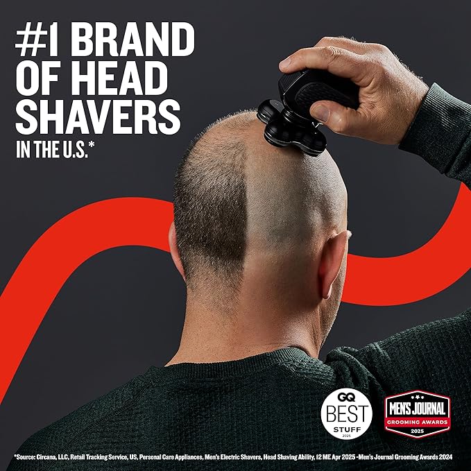 Remington XR7000 Balder Pro Rotary Shaver Rechargeable Waterproof Electric Razor for Men Cordless Lithium Power 5 Dual Track Flexing Heads and Pop-Up Trimmer Black