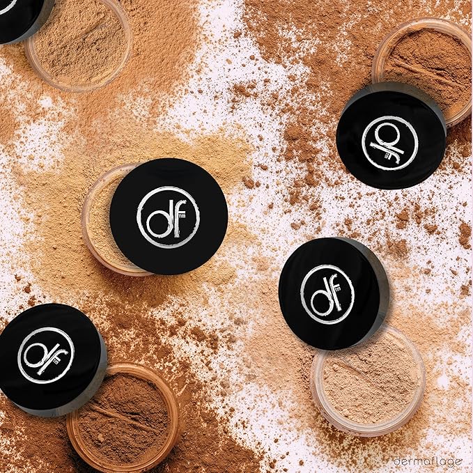Dermaflage Mineral Powder Foundation - Full Coverage Talc-Free &amp Lasting Matte Finish - Natural Ingredients with Antioxidants - Safe for Sensitive Skin &amp Made in USA - Bronze Medium