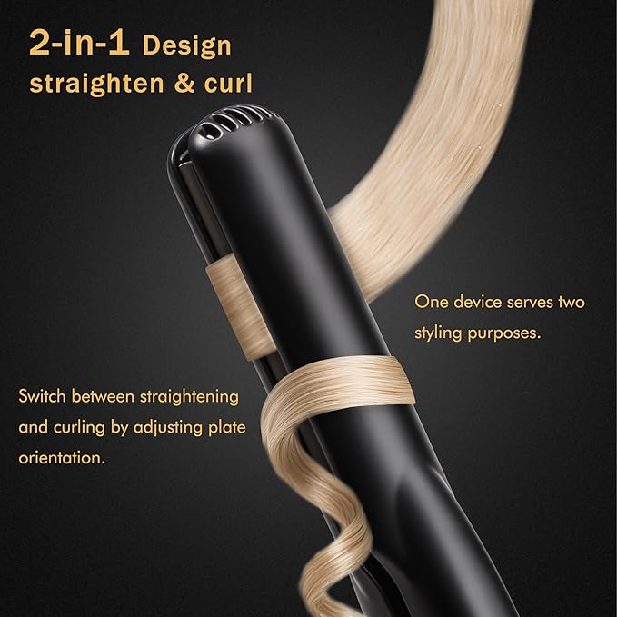 Eagle Fortress Flat Iron Hair Straightener for Women Hair Crimper 1 Inch with Ceramic Coating Digital Display 3 Temp Settings