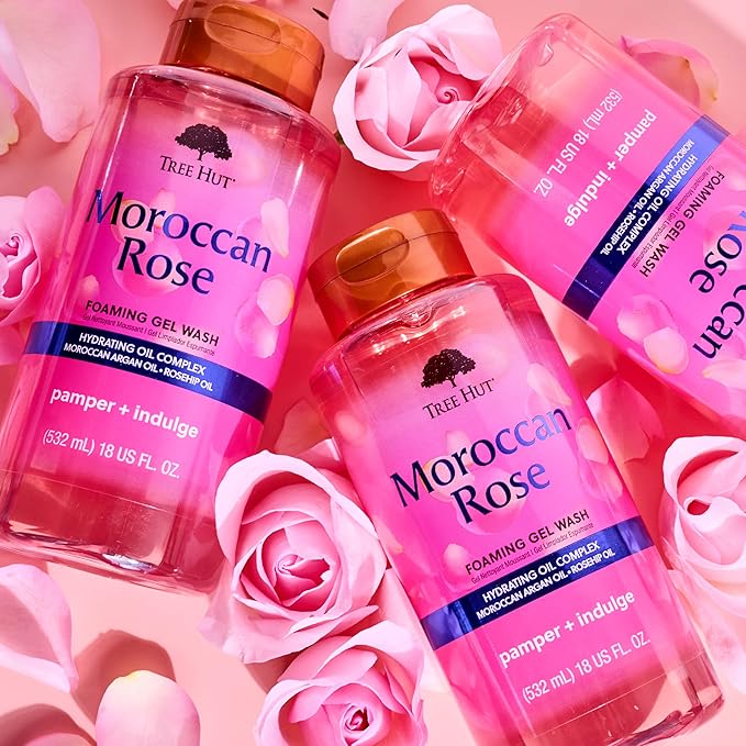 Tree Hut Moroccan Rose Nourishing &amp Moisturizing Foaming Gel Wash 18 oz. Hydrating &amp Watermelon Nourishing Moisturizing &amp Hydrating Foaming Gel Wash 18 oz.