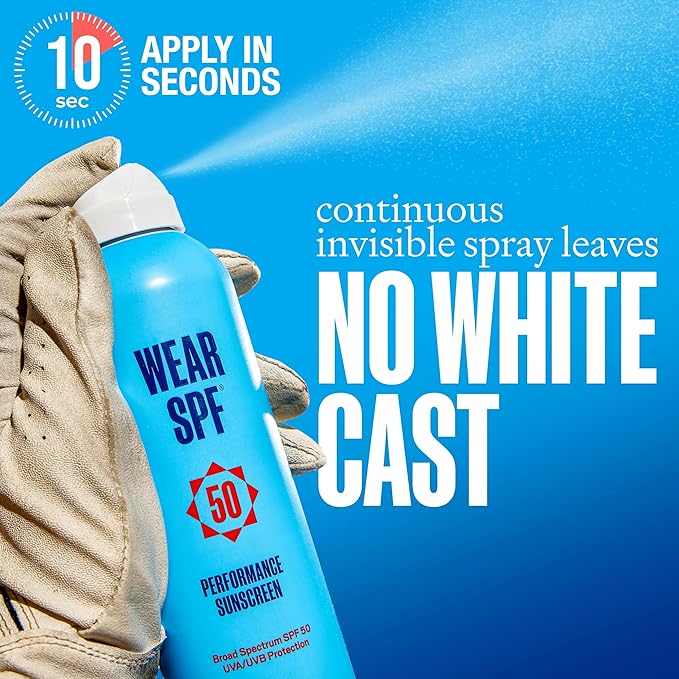 Wear SPF Performance Sport Sunscreen Spray – Water &amp Sweat-Resistant SPF 50 3-pack