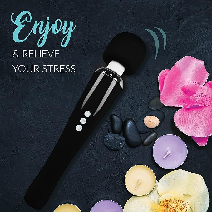 Therapeutic Cordless Massager - Powerful Massage Tool Handheld 8 Speeds 20 Patterns - Rechargeable Hand Massagers for Sore Muscles - Hand Held Massage Tool for Neck &amp Back