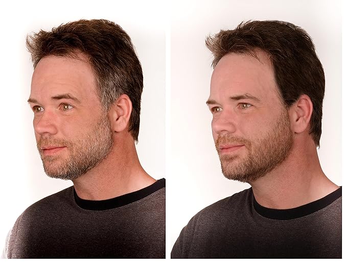 The Younger Looking Beard (Medium Brown) Beard and Mustache Darkener. Non Allergenic. 1 Minute Brush On