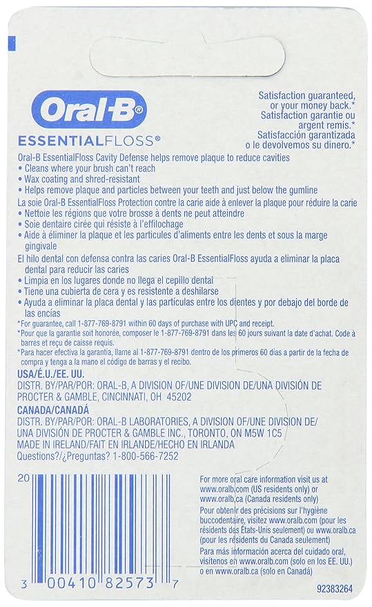 Oral-B Dental Floss Essential Floss Mint Waxed 54 Yd (Pack of 24)