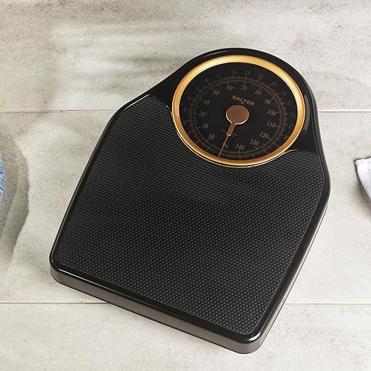 Salter Doctor Style Mechanical Bathroom Scale – Body Weighing Scales 150 KG Capacity Easy Read Dial with Rotating Pointer Large Platform for Weight/Fitness No Battery Required Gold 145 GFEU16