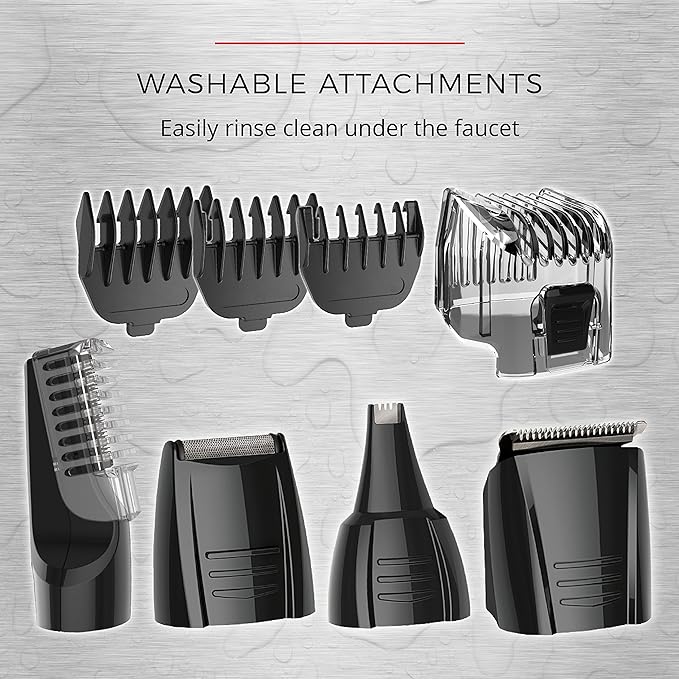 Remington Head to Toe Advanced Rechargeable Powered Body Groomer Kit Beard Trimmer (10 Pieces) 6.3 Inch Black