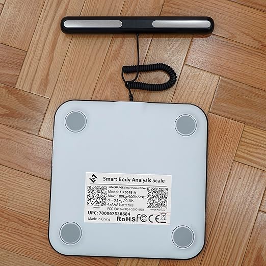 LifeCHARGE 8 Electrode Smart Body Fat Scale 2 PRO Scales for Body Weight and Fat. Large Display BMI Digital Weight Scale Full Body 29 Composition Analyzer with Report Accurate Bathroom Scale