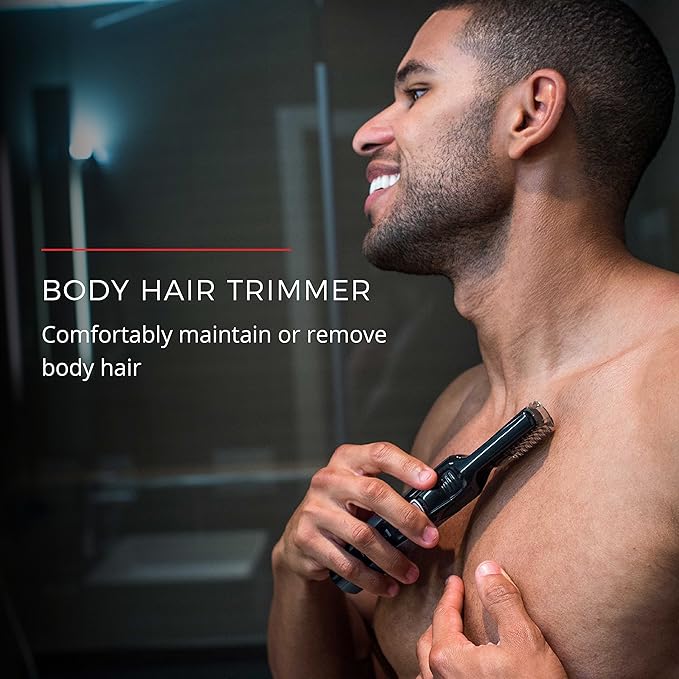 Remington Head to Toe Advanced Rechargeable Powered Body Groomer Kit Beard Trimmer (10 Pieces) 6.3 Inch Black