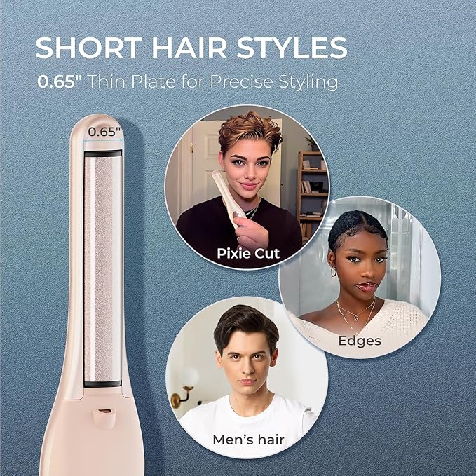 TYMO Long Barrel Automatic Curling Iron + Flat Iron Curling Iron for Quick Easy Curls and Straight Style for Long Short Hair