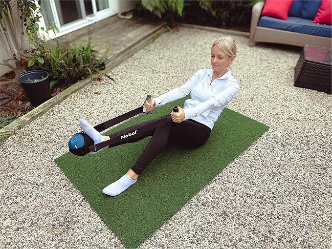 Muscle Recovery Kit | MyoSphere Vibration Massage Ball &amp MyoBelt Accessory | Target deep Muscle Layers Easing Tension in The Back Neck Shoulders arms HIPS Glutes and Legs. (Nobol Blue)