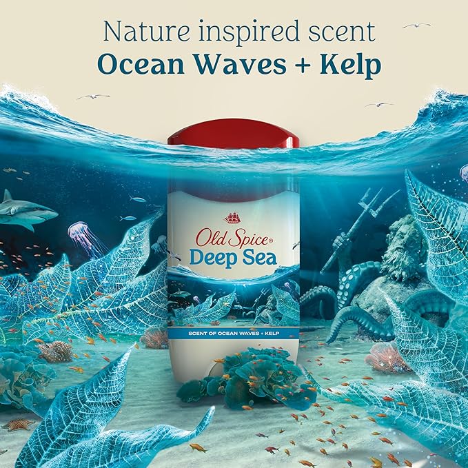 Old Spice Men's Antiperspirant &amp Deodorant Deep Sea with Ocean Elements 3.4oz (Pack of 3)