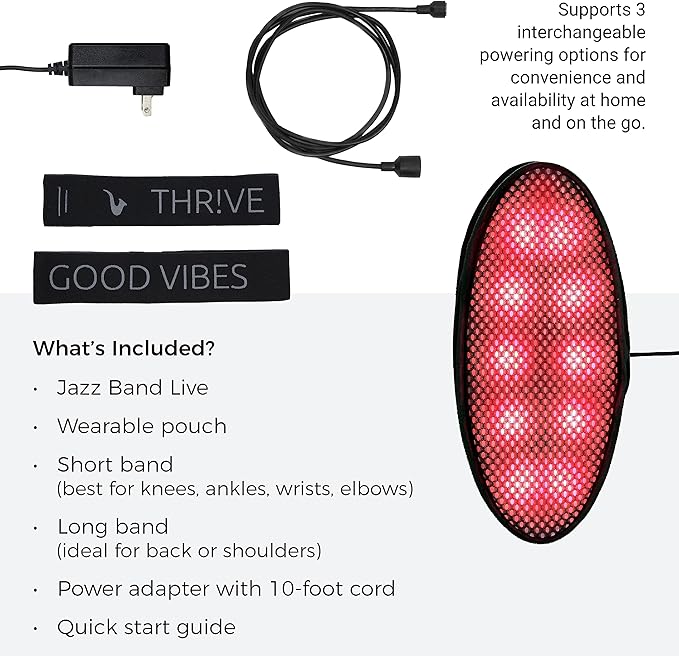 DNA Vibe Jazz Band Live (Black) - Intelligent Red Light Therapy Device - 4 Modes - for Discomfort and Pain Relief