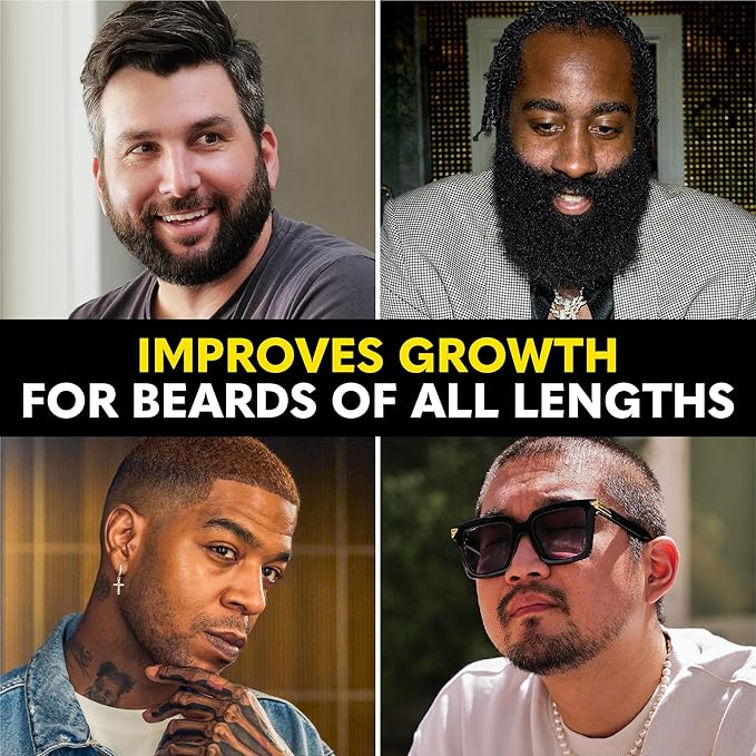 Beard Club - Beard Growth Serum with Natural Castor Coconut and Avocado to Grow a Thicker Fuller Beard Fill in Patches and Stimulate Healthier Facial Hair Growth