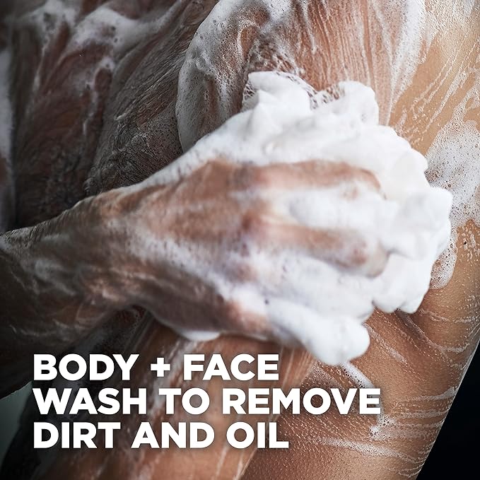 DOVE MEN + CARE Elements Body Wash Charcoal + Clay 4 Count For Men's Skin Care Effectively Washes Away Bacteria While Nourishing Your Skin 18 oz