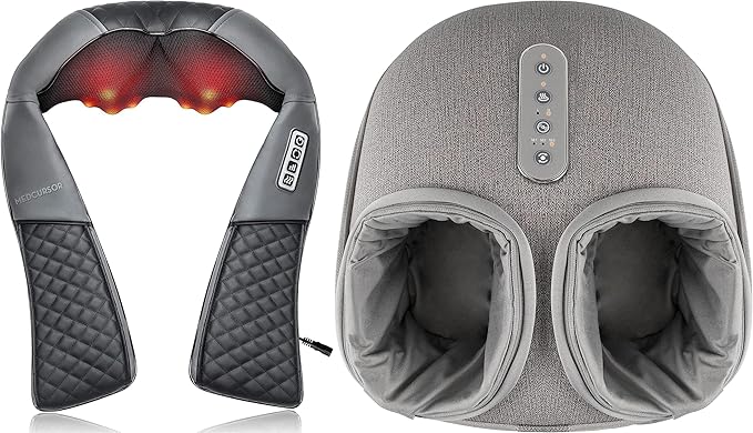 Medcursor Foot Massager Machine Neck and Shoulder Massager with Heat