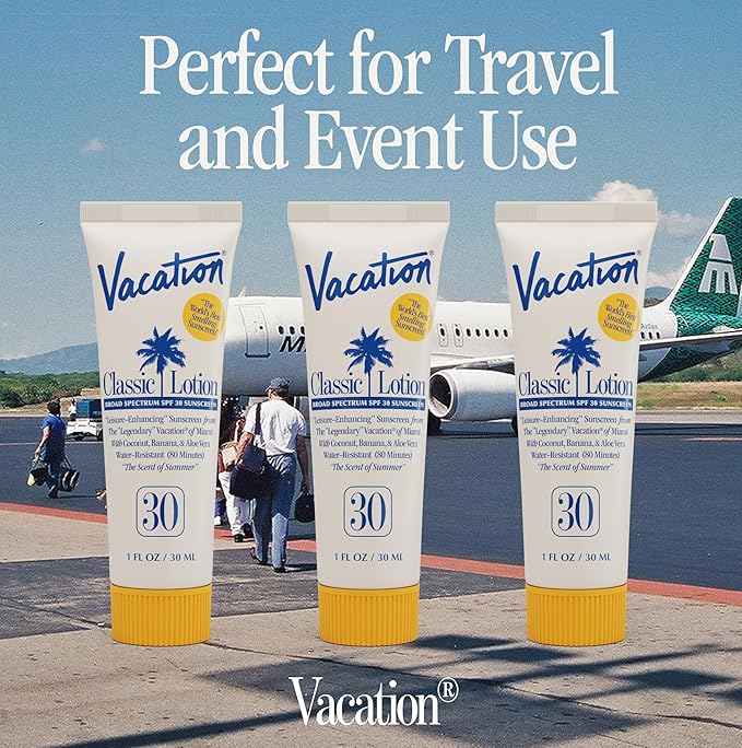 Vacation Mini Classic Sunscreen SPF 30 Water-Resistant Bulk Suntan Lotion Bachelorette Party Favors Beach Must Haves Traveling Essentials Travel Size 1 Fl. Oz. (Value Pack of 24)