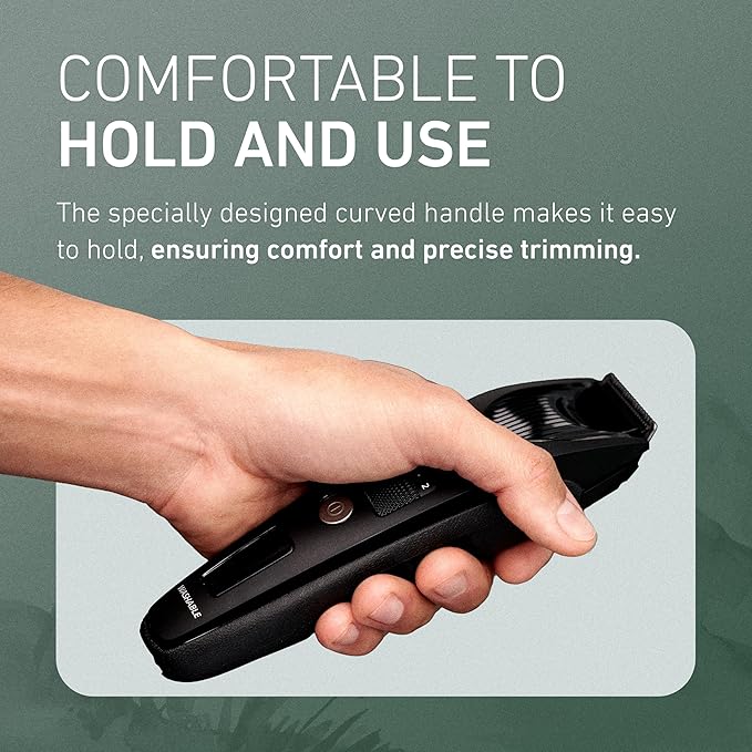 Panasonic Beard Trimmer for Men Cordless Precision Power Hair Clipper with Comb Attachment and 19 Adjustable Settings Washable ER-SB40-K 0.5-10mm lengths 1 Pack