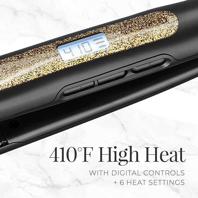 Remington S6501 1” Ultimate Ceramic Flat Iron with Protection Against Frizz Smooth Glide Hair Straightener High Heat and Temperature Lock