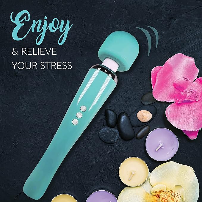 Therapeutic Cordless Massager - Powerful Massage Tool Handheld 8 Speeds 20 Patterns - Rechargeable Hand Massagers for Sore Muscles - Hand Held Massage Tool for Neck &amp Back