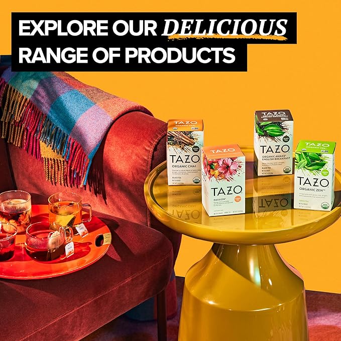 TAZO Tea Bags Regenerative Organic: Chai Black Tea Awake English Breakfast Black Tea &amp Earl Grey Tea 16 CT (1ea) (Variety Pack)