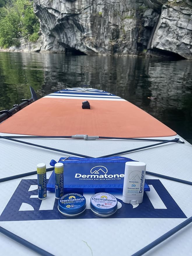 Dermatone Outdoor Protection Gift Pack | Contains 4 of our Sunscreen Skin Protection Products | Classic Tin Z-Cote Mineral Sunscreen Stick &amp 2 Medicated Lip Balms