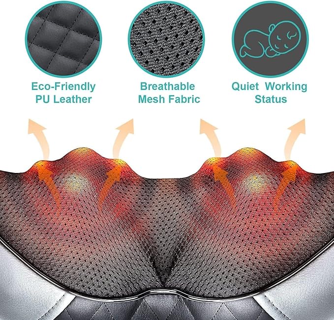 Medcursor Neck Massager - Portable Electric Shiatsu Back Massage Device with Heat Deep Tissue 3D Kneading Pillow for Muscle Pain Relief Valentines Day Gifts - Includes Carry Bag (No Battery)