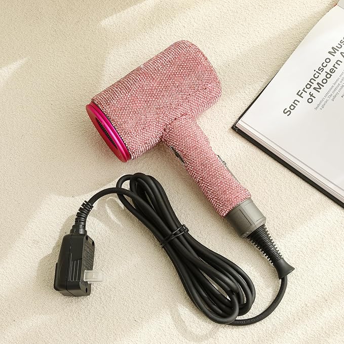 Ionic Hair Dryer Frizz Free Fast Dryer with Diffuser 1800W Professional Ionic Hair Blow Dryer with 3 Heat/2 Speed 3 Temperature &amp 2 Wind Speed for Women and Men (Pink)
