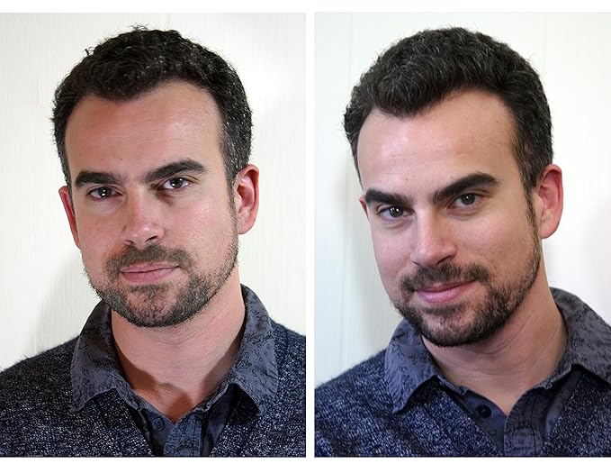 The Younger Looking Beard (Medium Brown) Beard and Mustache Darkener. Non Allergenic. 1 Minute Brush On