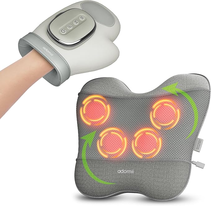 Hand Massager with Heat &amp Compression &amp Electric Shiatsu Neck and Back Massager