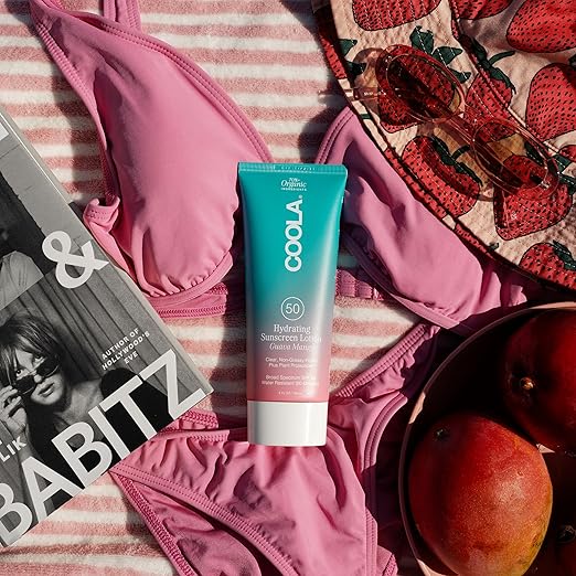 COOLA Organic Sunscreen SPF 50 Sunblock Body Lotion Dermatologist Tested Skin Care for Daily Protection Vegan and Gluten Free Guava Mango 5 Fl Oz