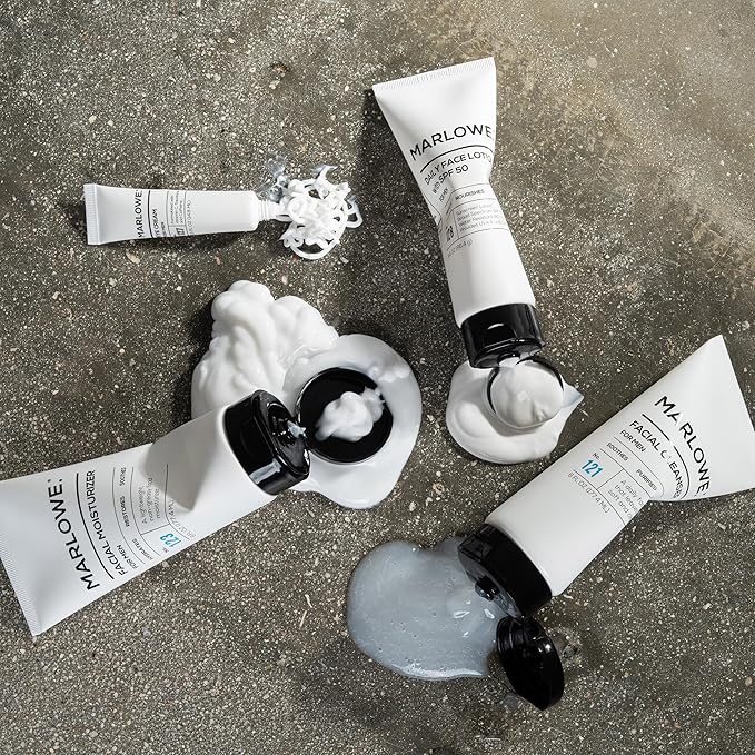 MARLOWE. Men's Body Wash &amp Face Cleanser Bundle – Refreshing Wash with Natural Extracts + Purifying Daily Cleanser