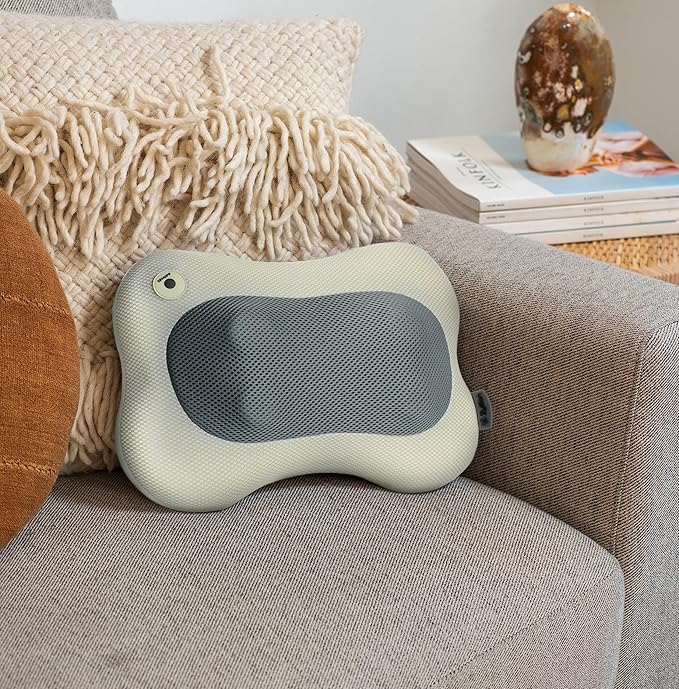 Zyllion Shiatsu Back and Neck Massager with Heat - 3D Electric Kneading Deep Tissue Massage Pillow for Muscle Pain Relief Cream ZMA-13
