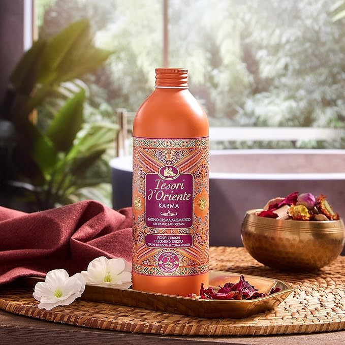 Tesori d'Oriente Karma Aromatic Body Wash with Nashi Flower and Cedar Wood 500 ml 16.9 Fl Oz made in Italy [italian import]