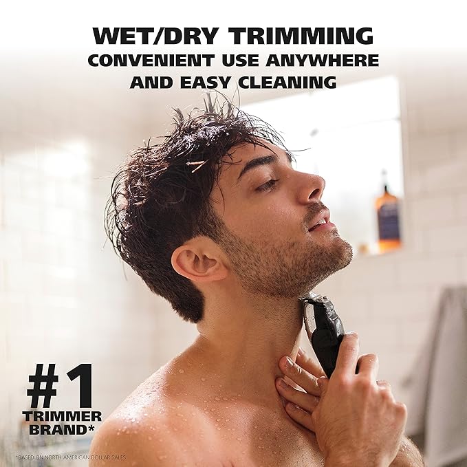 Wahl Aqua Blade® Rechargeable Wet/Dry Lithium-Ion Deluxe Beard Trimmer for Men - Interchangeable Heads for Detailing Hair Mustache and Body Grooming - Model 9899-100