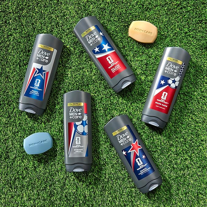 Dove Men+Care FIFA World Cup 2026 Limited Edition Body &amp Face Wash Mixed Pack MicroMoisture Hydration &amp Skin Strengthening 3‑Count