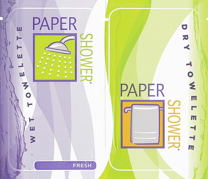 Paper Shower-Fresh 120 Body Wipe Packs-A Wet and Dry Towel In Each Pack
